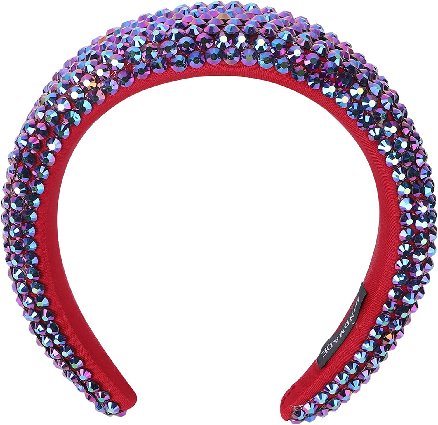 FRCOLOR Hair Makeup Headbands Silver Rhinestone Headbands for Women Girls Shiny Headdress Fashion Hairband Wide Beaded Band Accessories Black Wedding Decor