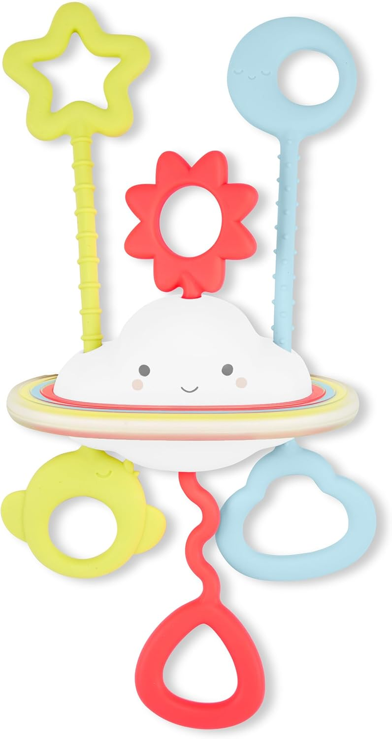 Skip Hop Silver Lining Cloud Pull & Play Baby Sensory Toy for 6+ Months - Soft Silicone Teething Toy - Fine & Gross Motor Skills Development - Tactile Puzzle & Cause-Effect Activity Infants image number 2