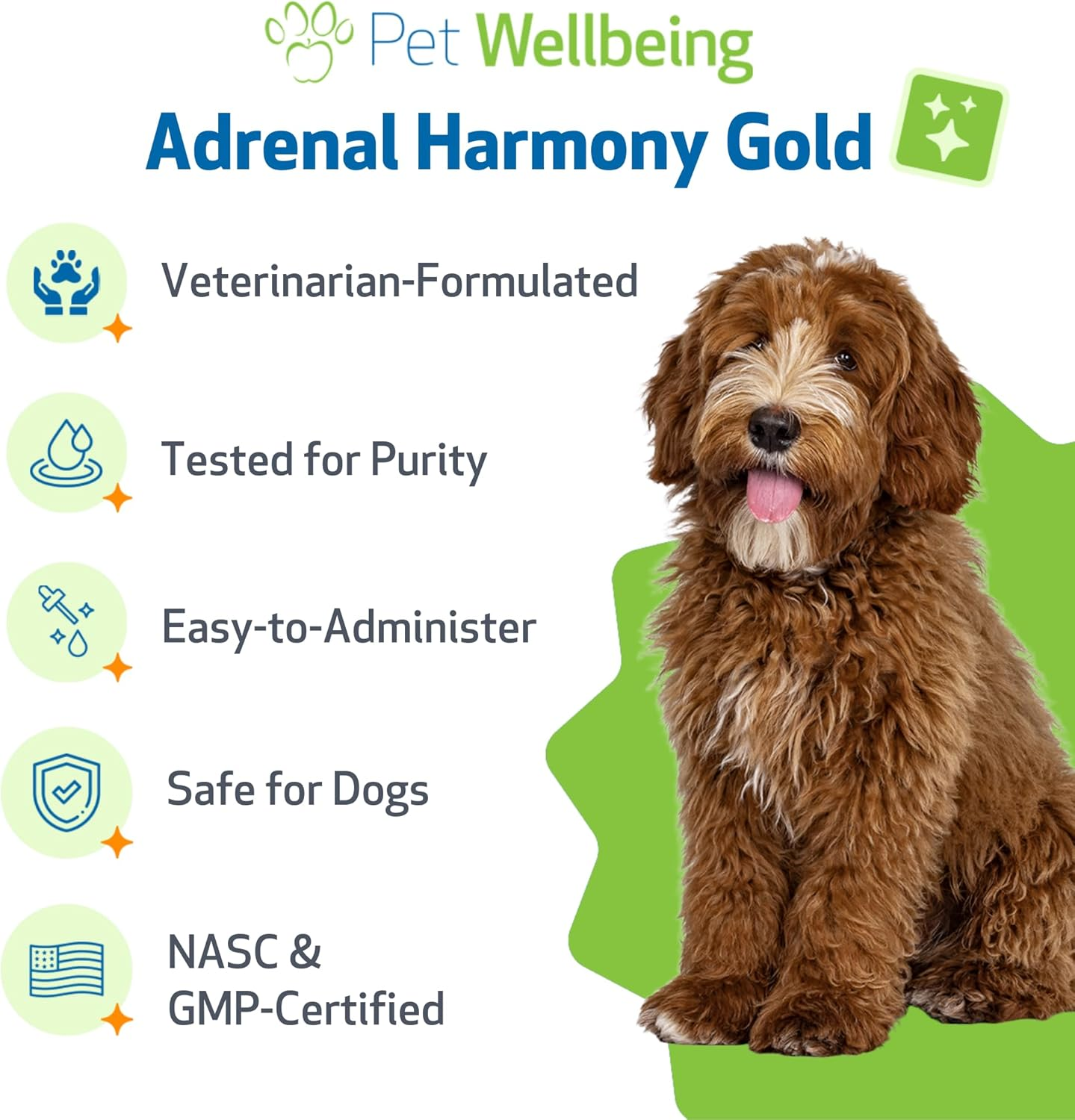 Pet Wellbeing Adrenal Harmony Gold for Dogs - Supports Healthy Adrenal Function, Normal Cortisol Levels, Healthy Thirst & Weight &ndash; Vet-Formulated Holistic Supplement &ndash; 2 Oz (59 Ml) image number 6