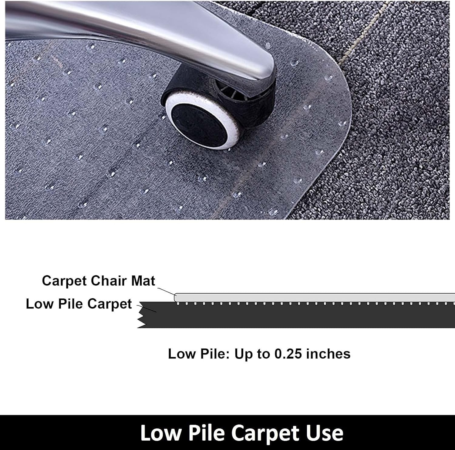 Aibob Chair Mat for Low Pile Carpet Floors, Flat without Curling, 36 X 48 In, Office Carpeted Floor Mats for Computer Chairs Desk image number 5