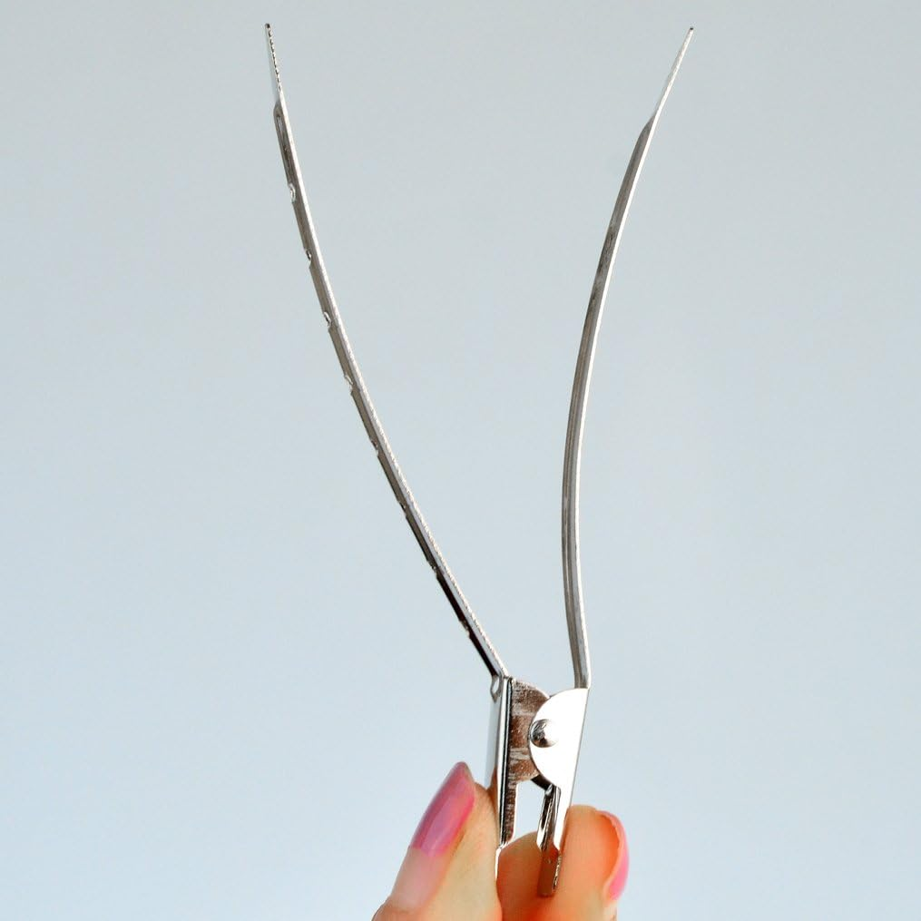 24 Packs Duck Bill Clips, Bantoye 3.5 Inches Rustproof Metal Alligator Curl Clips with Holes for Hair Styling, Hair Coloring, Silver image number 6