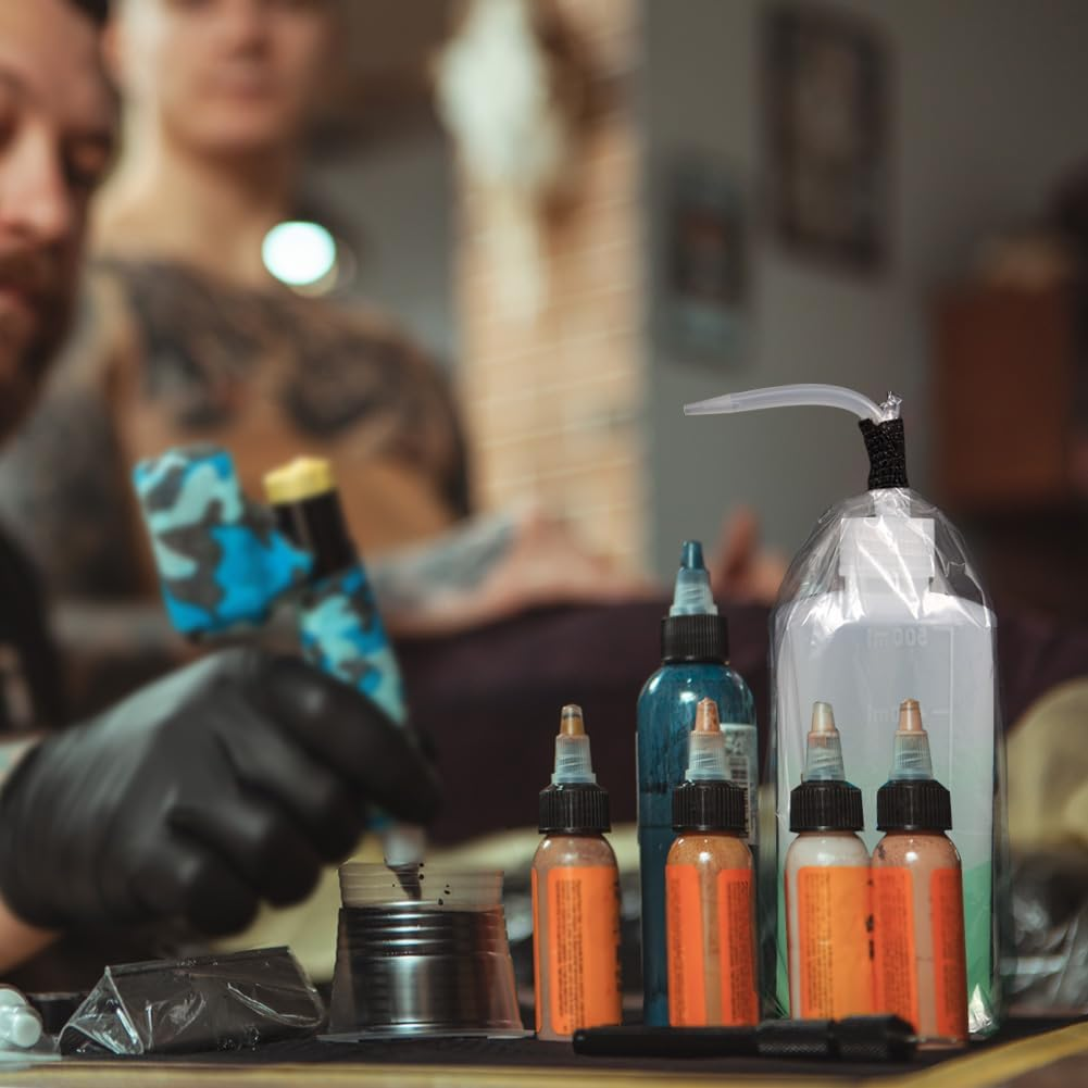 200Pcs Disposable Tattoo Wash Bottle Bags Covers Sleeves for Machine Accessories, Supplies, Kits (Clear) image number 2