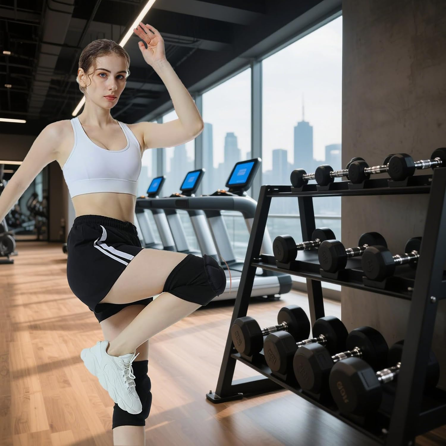 Knee Pads - Professional Grade Protective Gear with Shock Absorption & Non-Slip, Breathable Compression Knee Pads for Men/Women, Youth & Adults - Indoor/Outdoor Sports image number 4