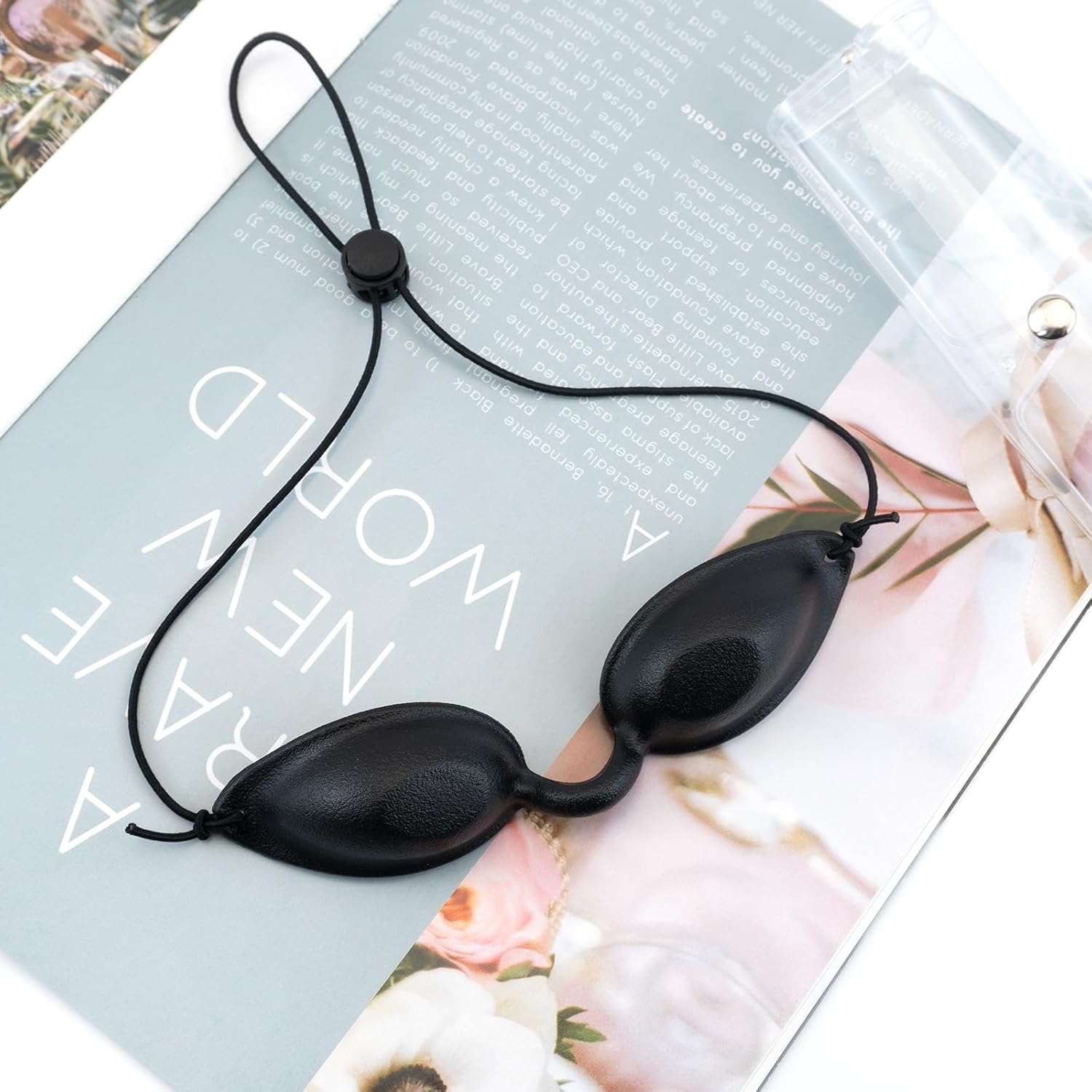 Safety Tanning Goggles and Durable Eye Patch Light Protection Eyewear with Transparent Bags for Patients in IPL, UV, Infrared LED Light Therapy Sunbathing on the Beach - Black image number 5