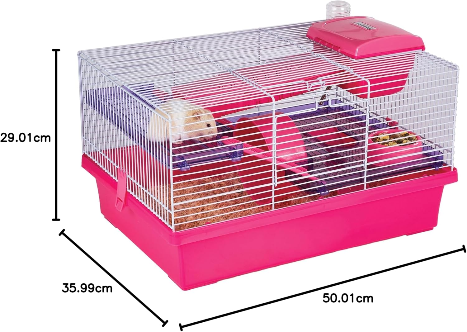 Rosewood Small Animal Pico Hamster Cage, Pink/Silver image number 3