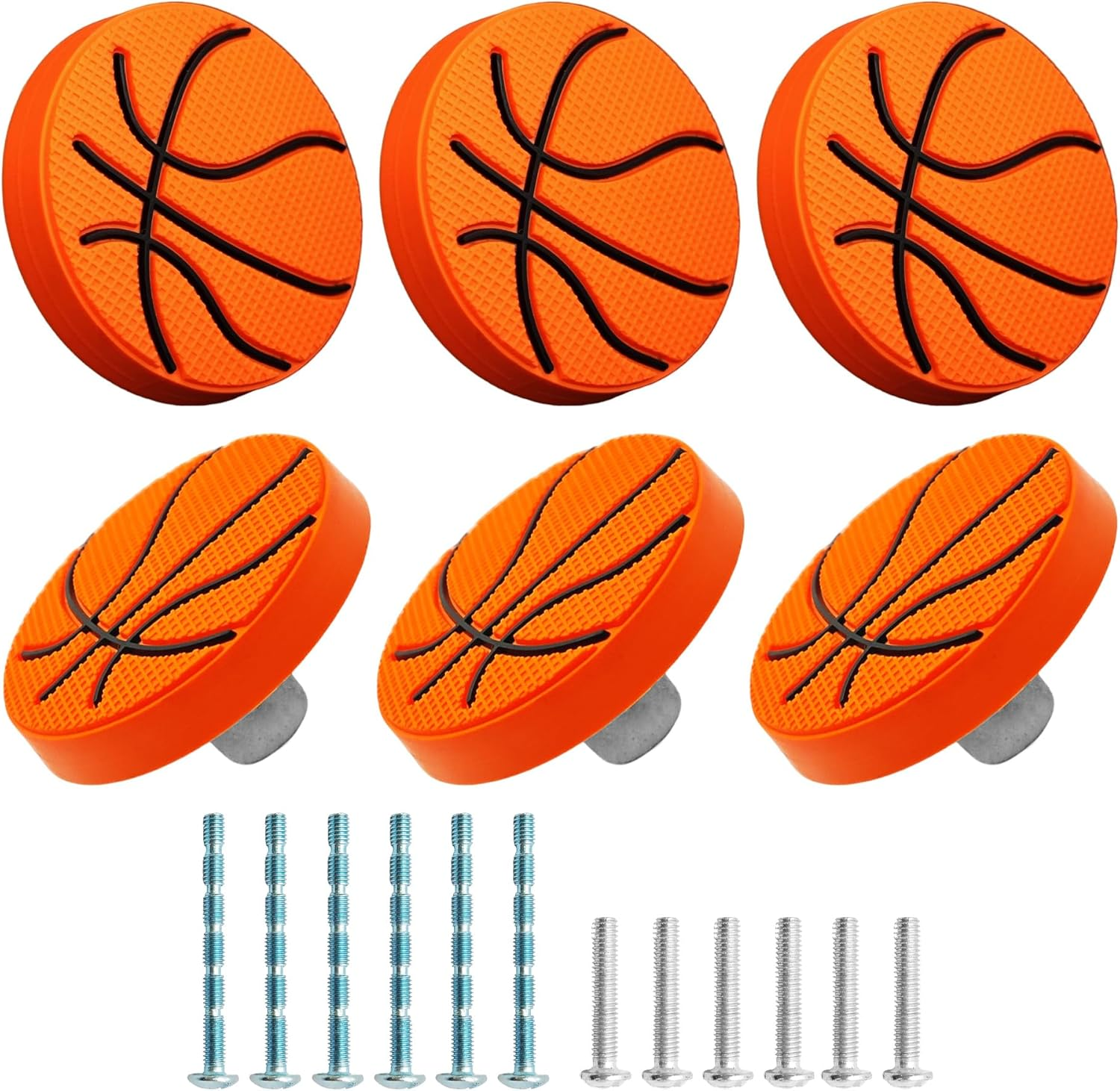 6Pcs Yellow Flower Shape Knobs - Soft Rubber Handles, Cabinet Drawer Pulls for Kids' Rooms & Closets, 1.8X1.8X0.85 Inch with Screws