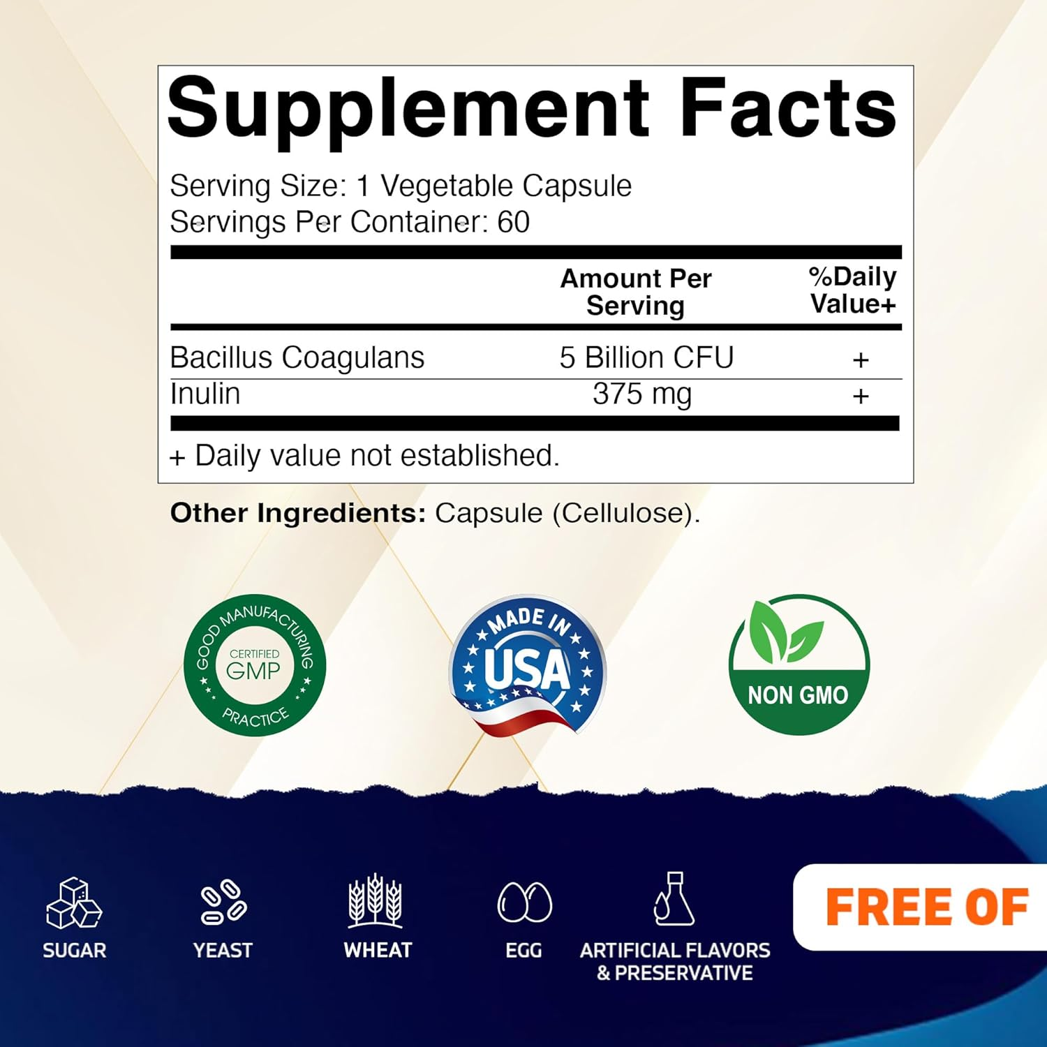 Vitamatic Bacillus Coagulans Shelf Stable Probiotic Supplement - Promote GI Digestive Health - 60 Vegetable Capsules - Survives Stomach Acids image number 4