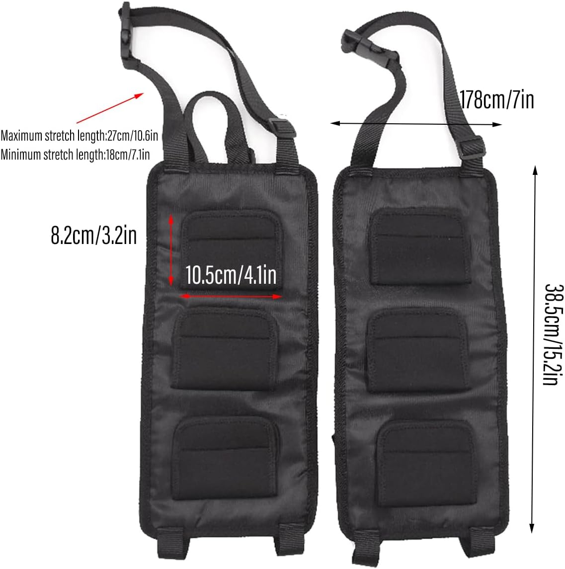 AIMALL 2Pcs Car Fishing Rod Rack Strap Holder for Backseat Storage, Portable Adjustable Fishing Pole Organizer, Durable Oxford Cloth with Neoprene Rod Wraps image number 4