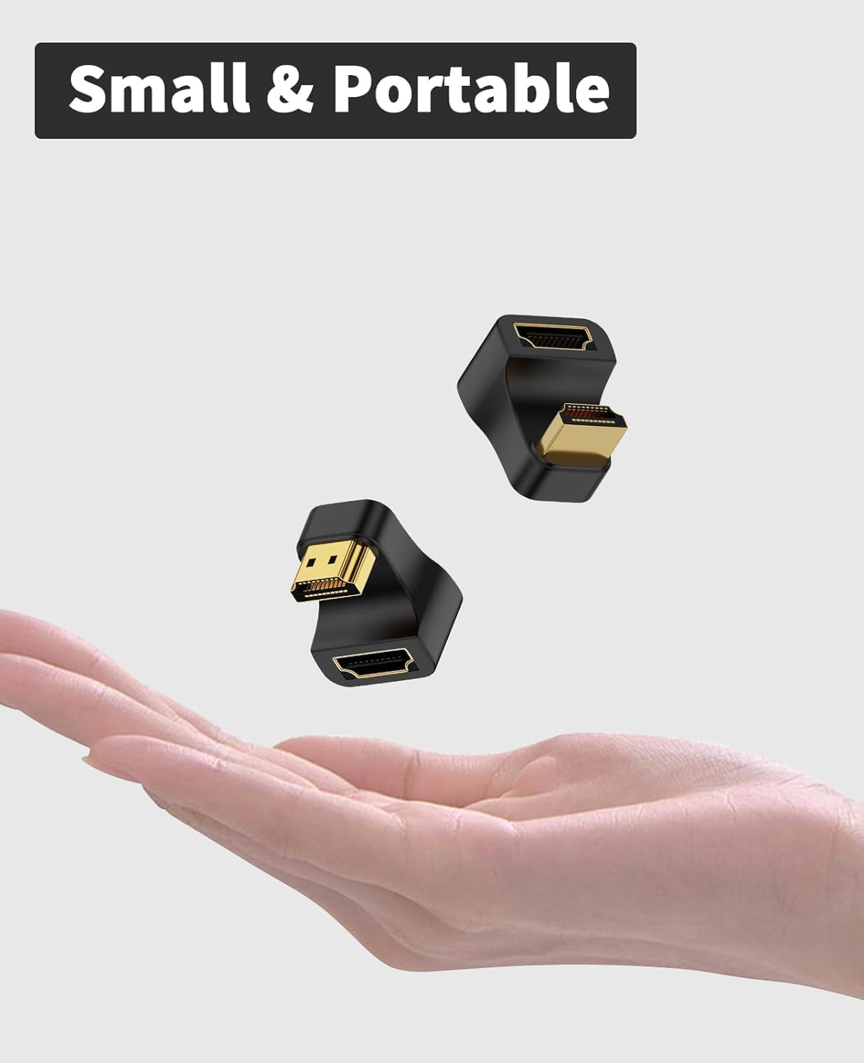 Duttek 8K U Shaped HDMI Adapter, 180 Degree HDMI Extender with LED Indicator for Laptop, HDTV, PS5 - 2 Pack image number 3