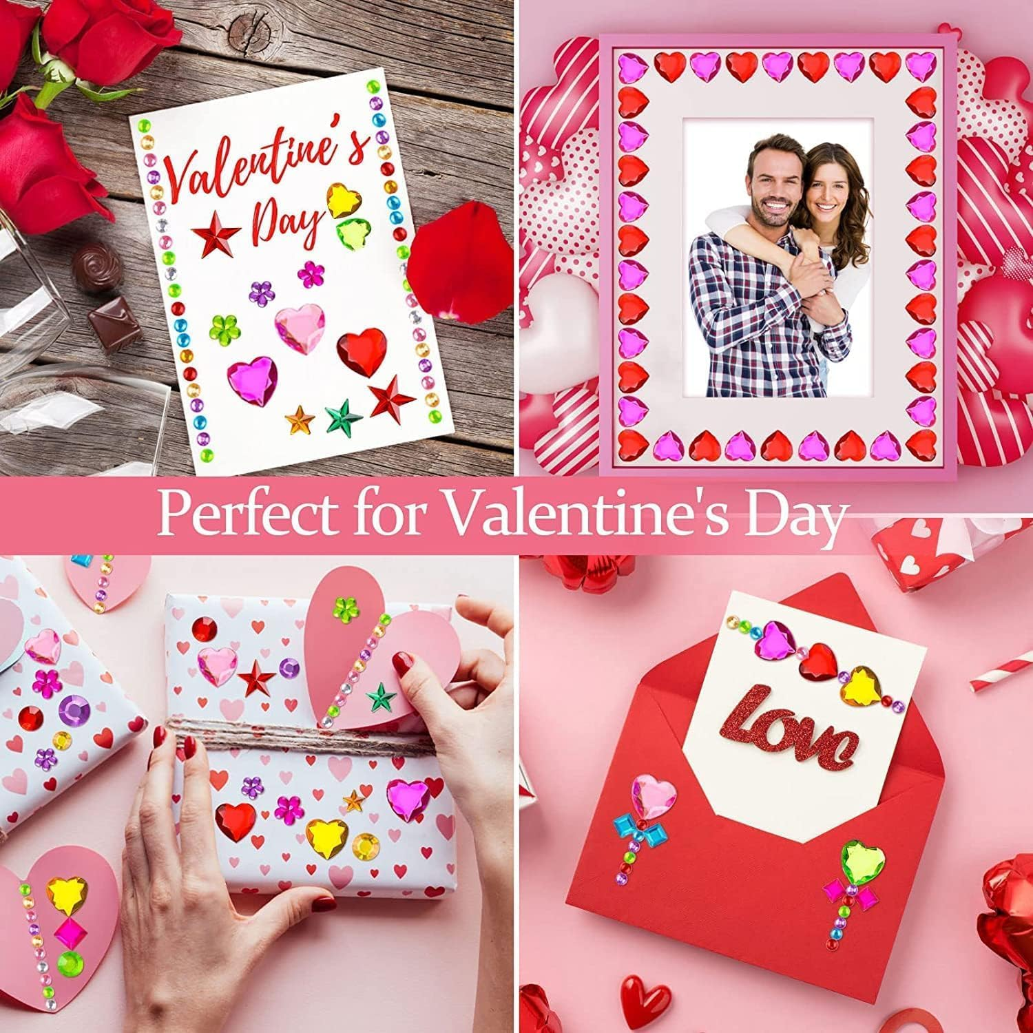 Gem Stickers, 1510 Pcs Rhinestone Self Adhesive Jewel Stickers, Bling Gems for Crafts, Stick on Gems for Makeup, DIY, Eye, Nail, Multiple Shapes. image number 6