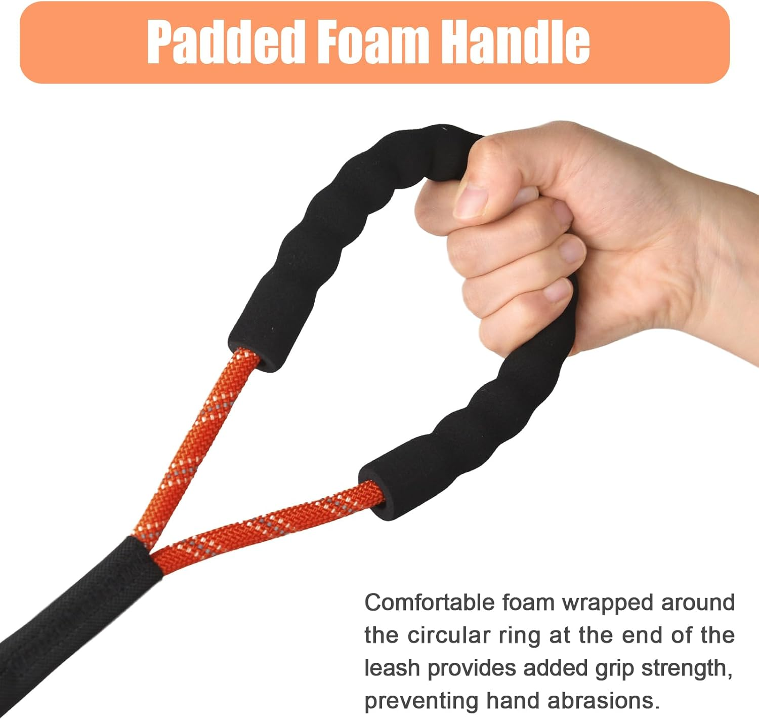 Dog Training Leash 5M 10M 15FT 30FT Reflective Extra Long Dog Lead Leash outside Puppy Camping Safety Back-Yard Rope Dog Lead for Small Medium Large Orange Dog Leash 15FT(5M) image number 3