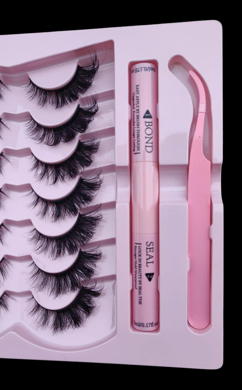 Click on False Eyelash 7 Pairs 3D Eyelashes Handmade False Eyelash Set, Professional False Eyelashes Voluminous, Naturally Curled Faux Mink Lashes, Thick Strip Lashes with Applicator Tool Kit (STY-05) image number 4