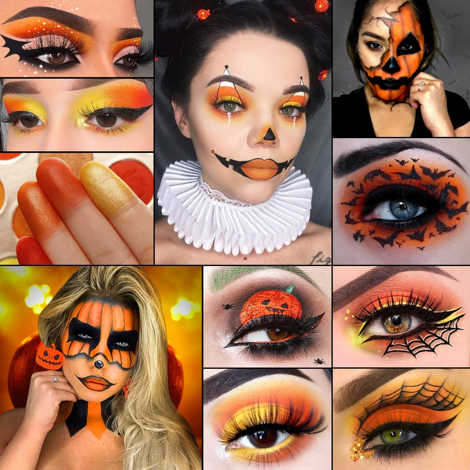 Red Eyeshadow Palette Matt Glitter, Afflano Coral Orange Red Eyeshadow Palette Highly Pigmented Waterproof, Nude Tones Earth Tones Rose Yellow Gold Warm Autumn Shimmer Glitter Eyeshadow Makeup Palette Set image number 2