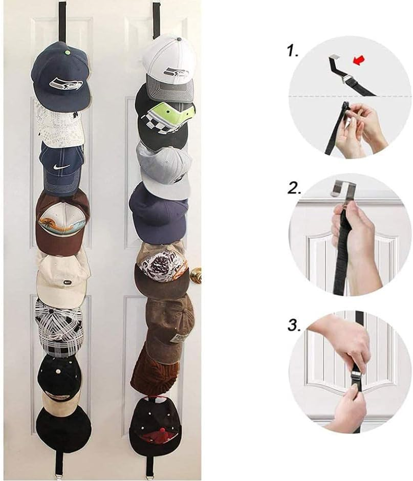 Baseball Cap Rack Hat Holder Rack Home Organizer Storage Door Closet Hanger image number 1