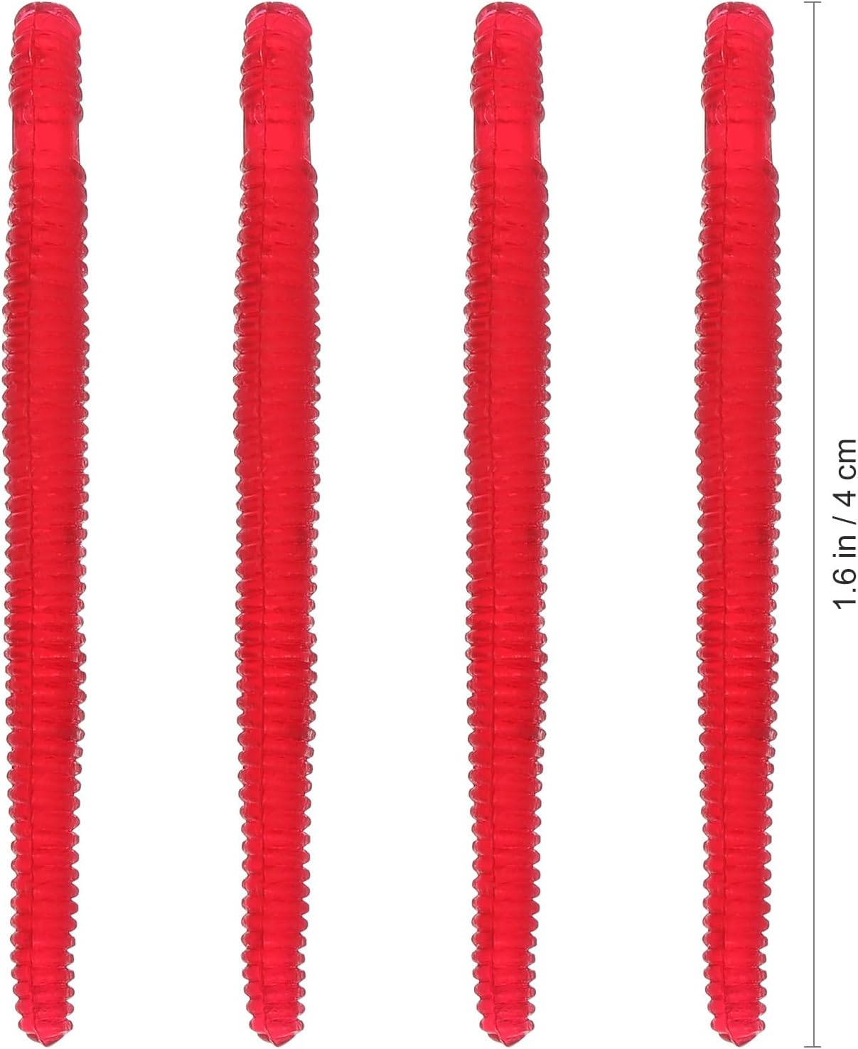 SAFIGLE 100Pcs Fishing Worms, Fake Earthworm Rubber Worms Fake Worms Faux Trick Toy, for Fishing Lures, Halloween April Fool'S Day Party image number 1