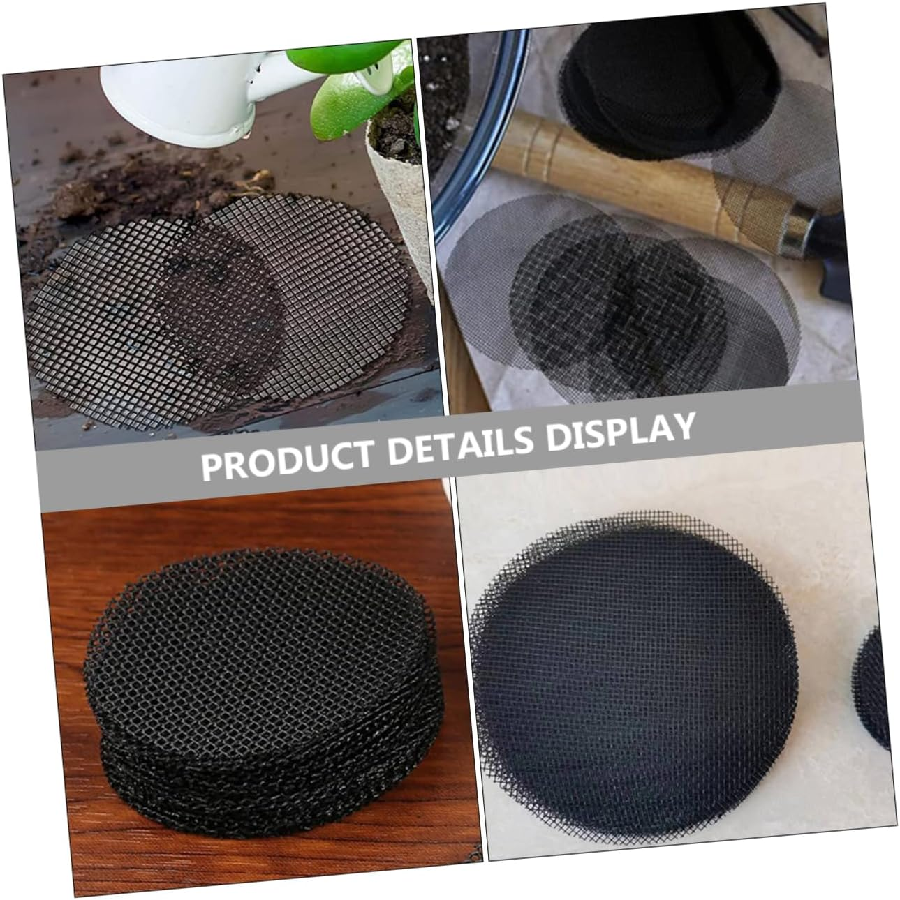 Sosoport 200Pcs round Flower Pot Mesh Pads Soil Loss Prevention for Plant Pot Drainage Breathable Gaskets for Healthy Growth for Gardening image number 3