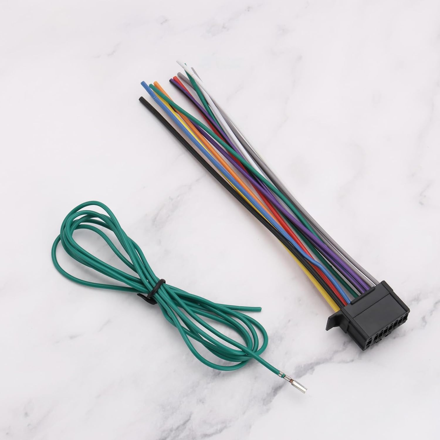 Emsea 1Pc 16Pin 12V Car Stereo Power Speaker Wire Harness Plug Compatible with Pioneer Radio DEH AVH AVIC MVH FH SPH Wire Harness Length Approx 15Cm Green Line Length Approx 1M image number 2