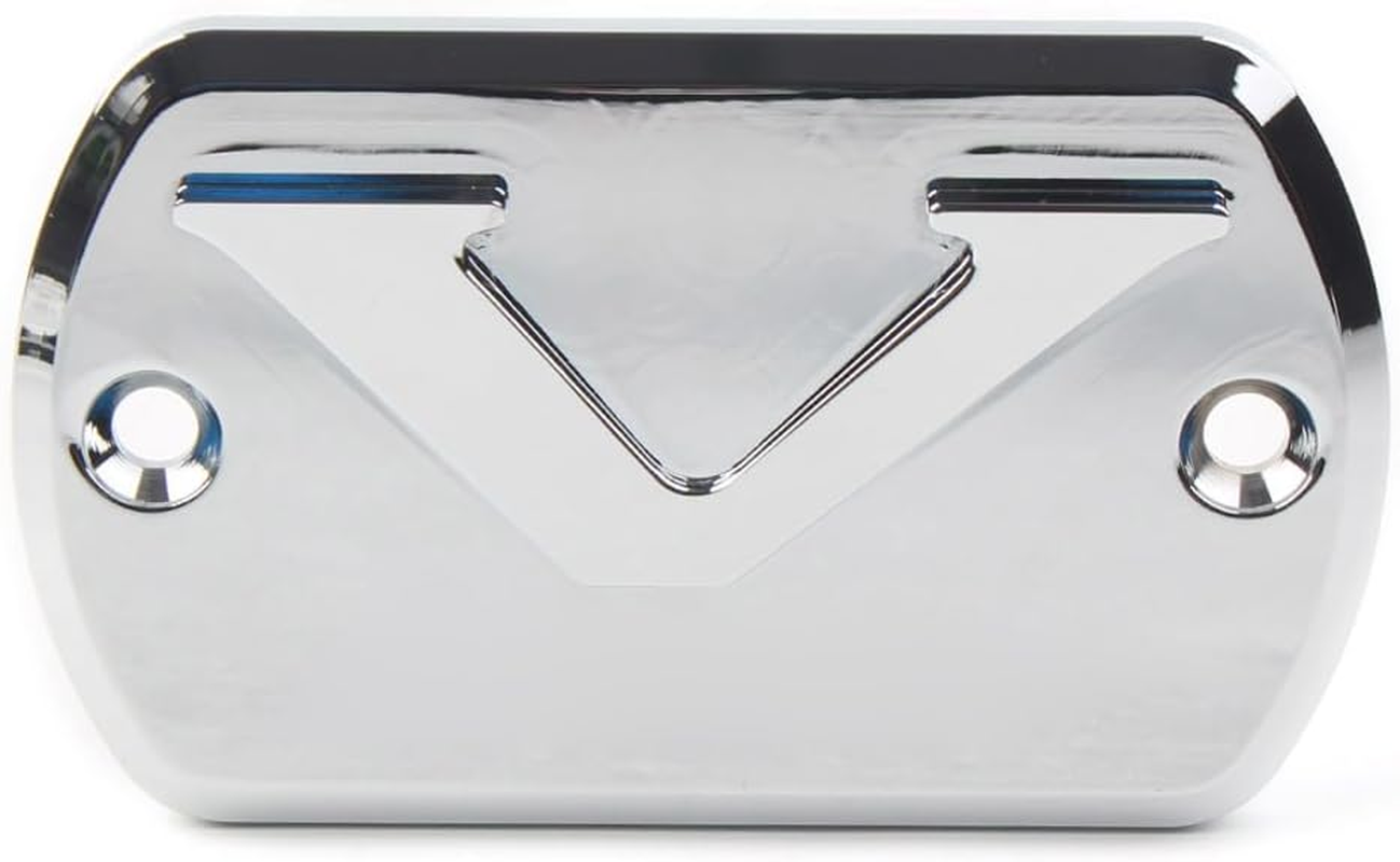 GZYF Motorcycle Front Brake Fluid Reservoir Cover Compatible with Yamaha V-Star XVS650 1998-2016, XVS950 2009-2017, XVS1100 1999-2009, XVS1300 2007-2009, Chrome