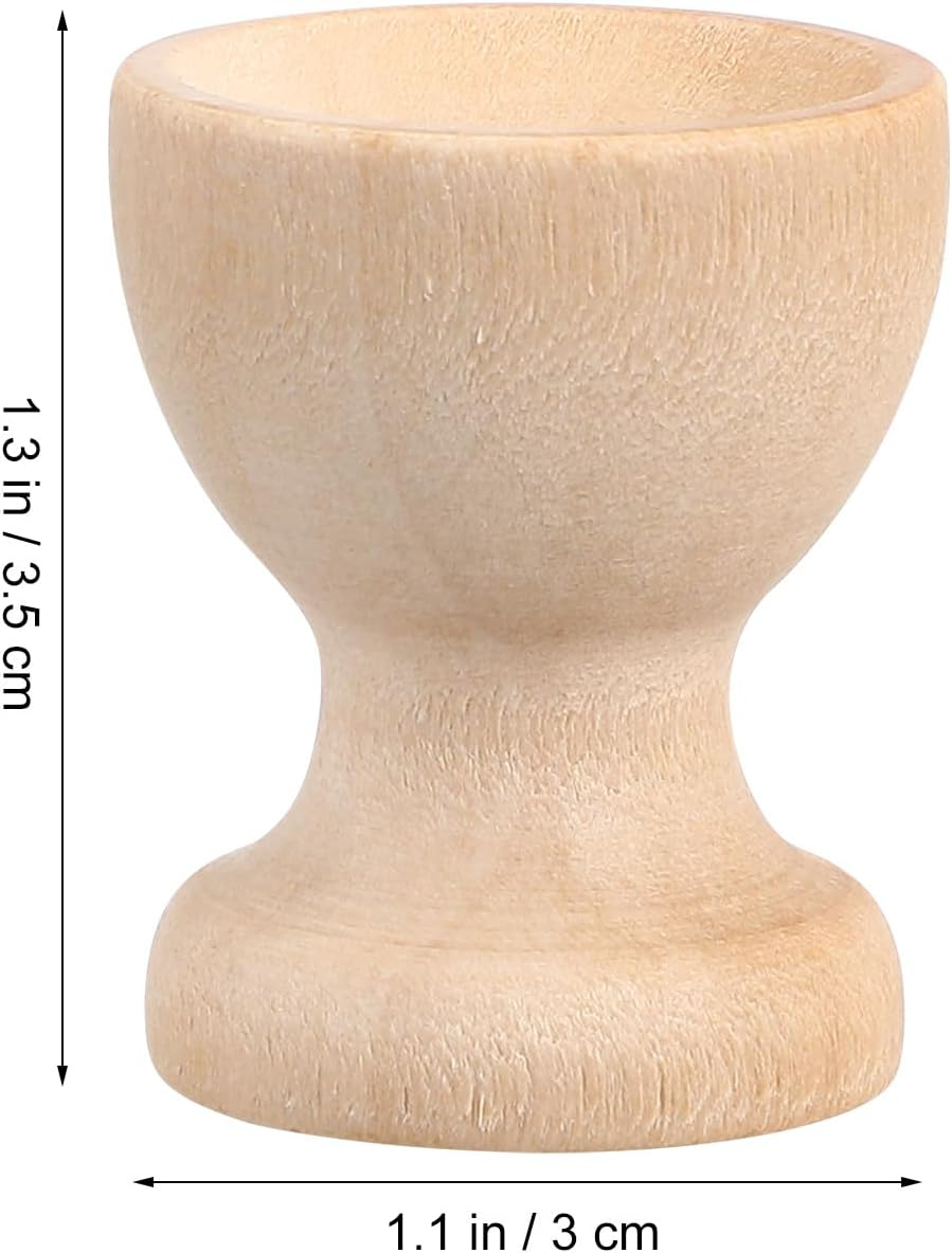 Alipis 24Pcs Wooden Egg Cups - Kids Dinner Table Egg Displays Stands Chick Candlestick Holders Kids Painting Toy Egg Poacher Organizer Tealight Candle Easter Mini Child Decorations image number 6
