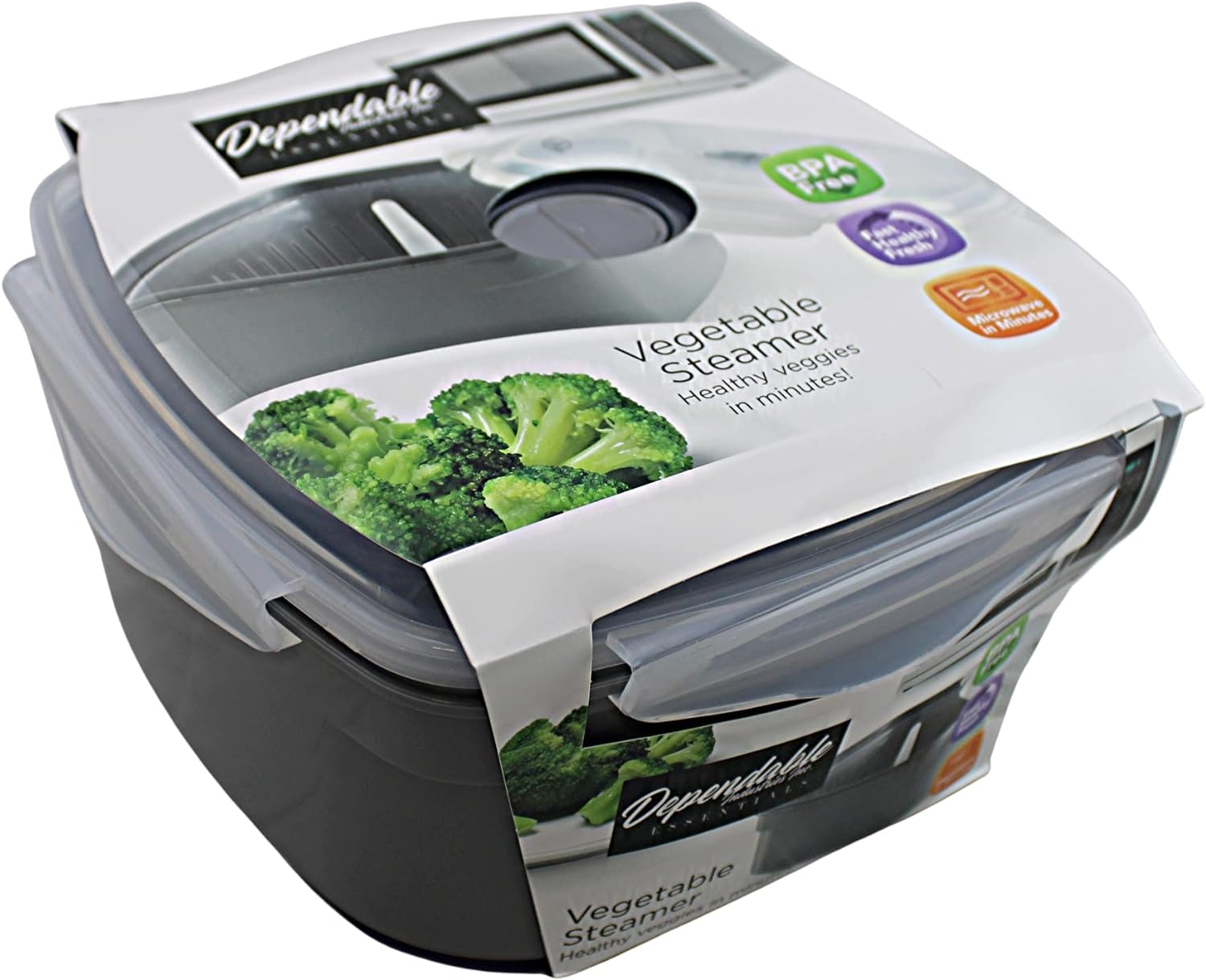 Microwave Vegetable Steamer Veggie Steamer - Red image number 4