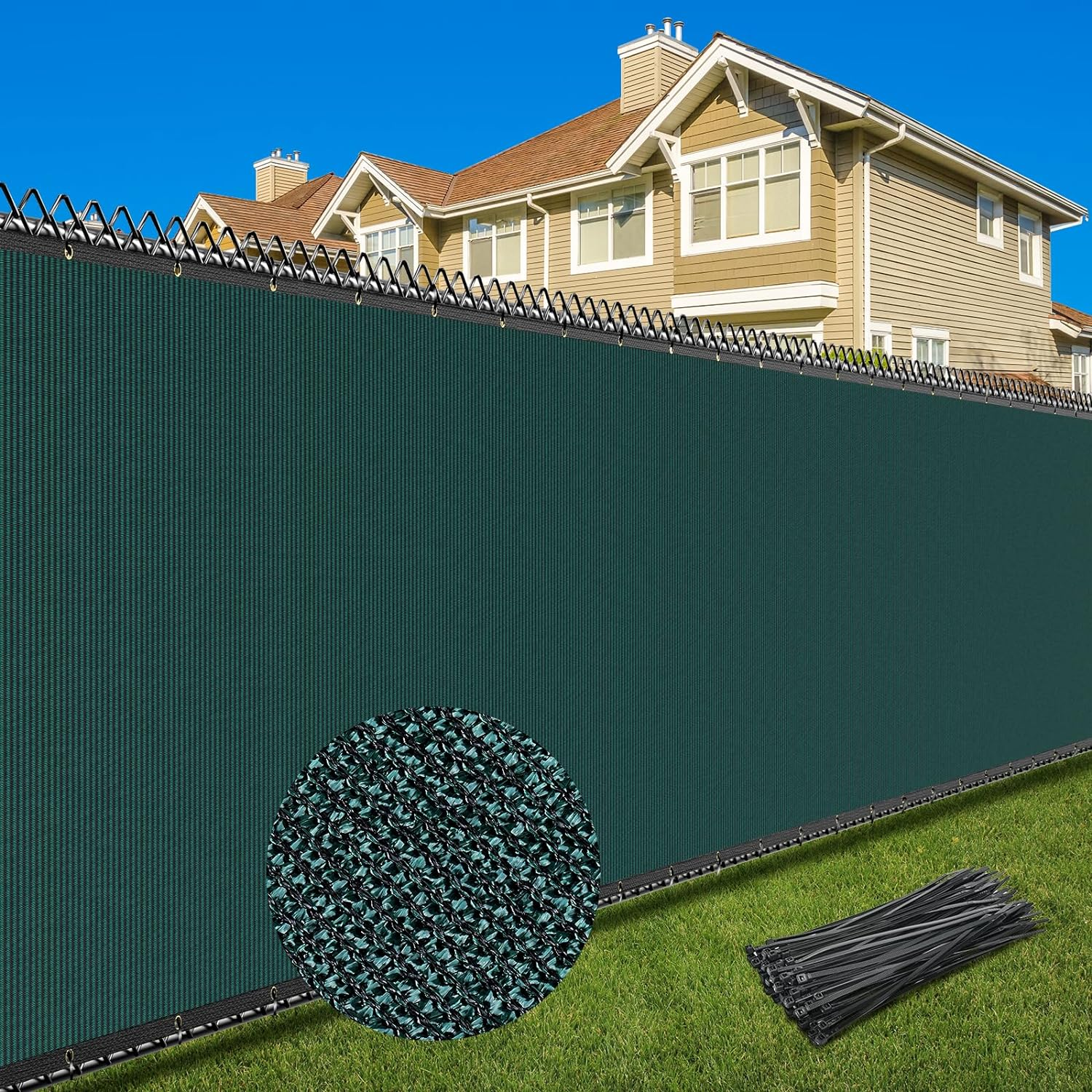 6X25FT Privacy Screen Fence, Heavy Duty Fencing Shade Cover, 170GSM 90% Blockage Mesh Shade Net for Wall Garden Yard Backyard (6 Ft X 25 Ft, Black)