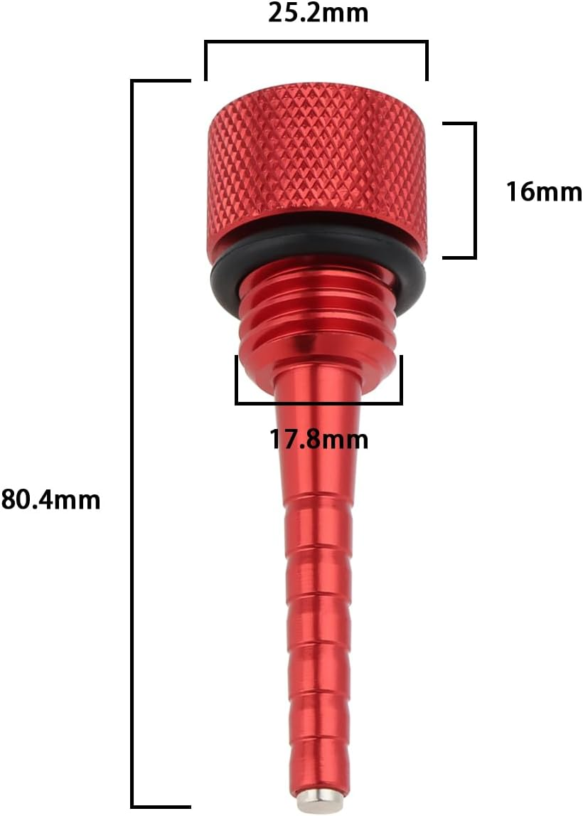 Magnetic Tip Oil Dipstick with O-Ring 80.4X25.2Mm Aluminum Alloy Car Magnetic Oil Dipstick Compatible with Predator 3500 Watt 3500W Inverter Generator, Red