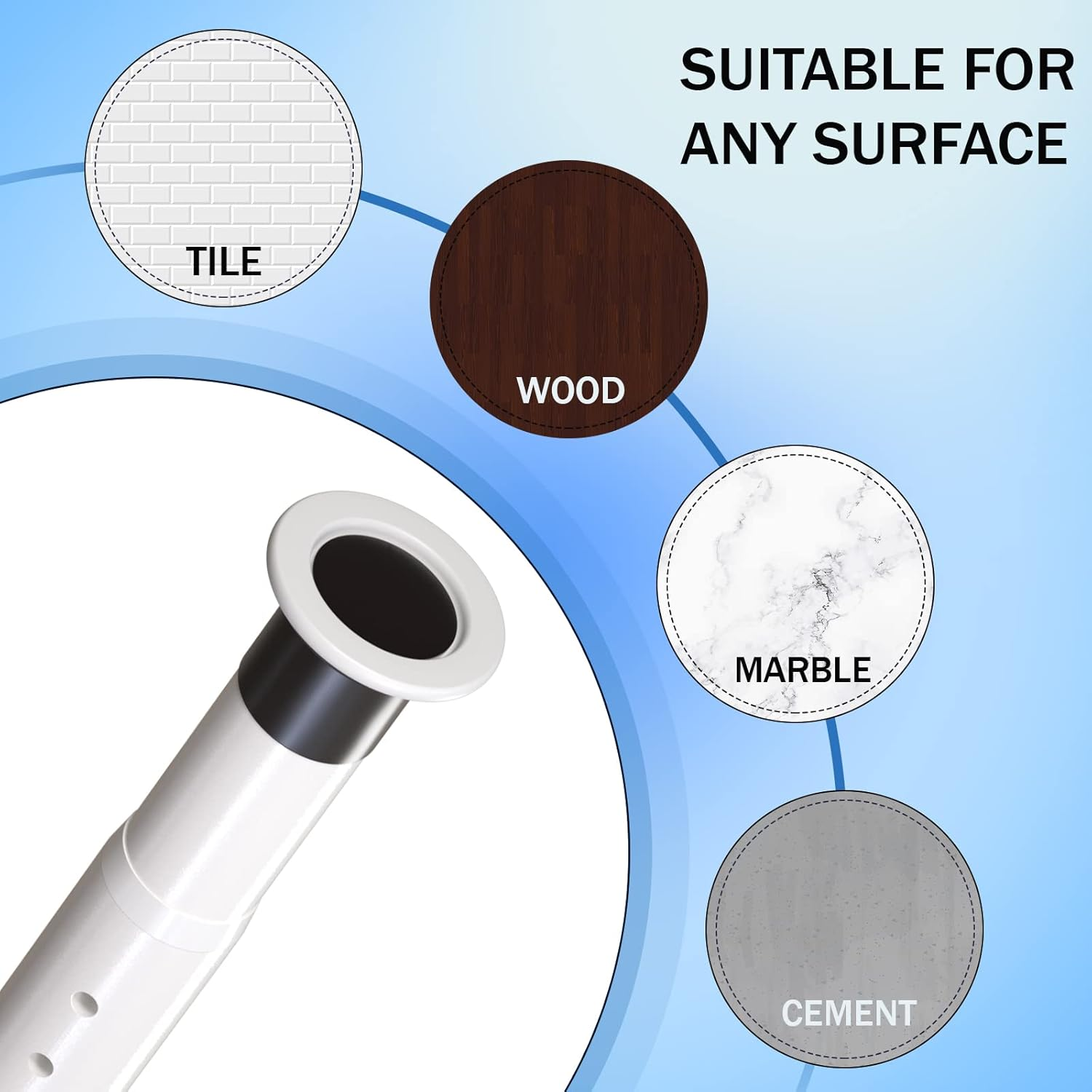 Oxdigi Tension Shower Curtain Rod, Short Small No Drilling Adjustable Window Curtain Rod for Bathroom, Indoor Decor