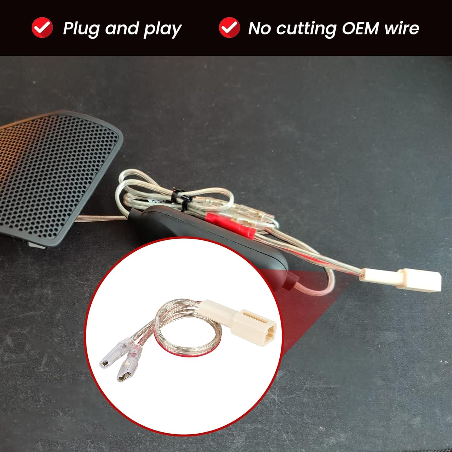 RED WOLF Car Dash Tweeter Speaker Wiring Harness Select for 2006-2020 Honda Civic Accord Odyssey, 2004-2020 Acura TL RDX Dashboard Audio Sound System Update Plug & Play 2PCS image number 6