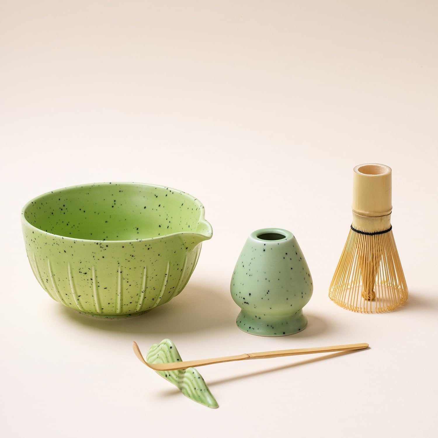 Matcha Whisk Set - 7Pcs Japanese Matcha Kit with Matcha Bowl, Matcha Whisk, Whisk Holder, Strainer - Elegant Matcha Set for Gifting and Personal Use, Gift Box Packaging (Green-7 Pcs) image number 3