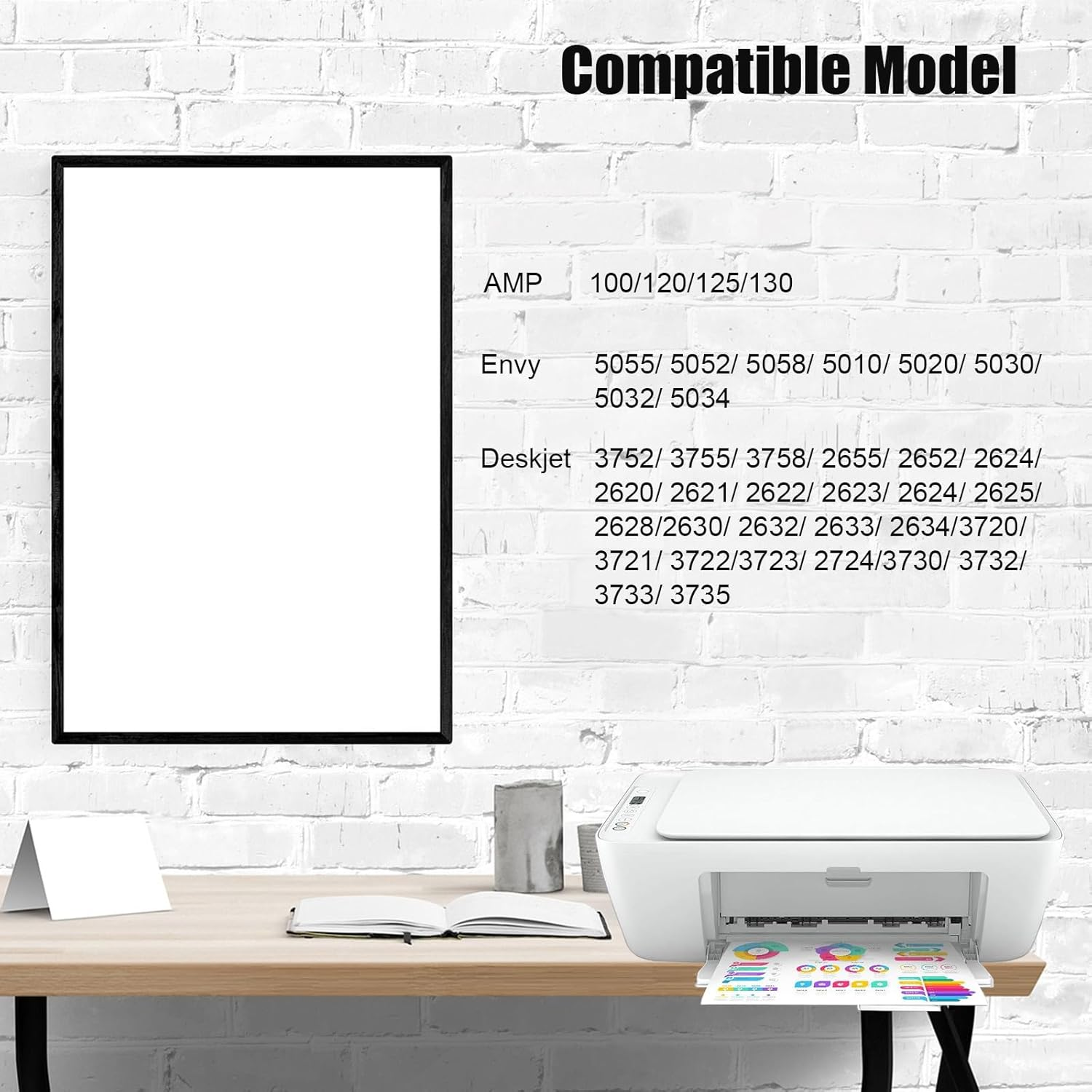 65XL Ink Cartridg Compatible for HP Ink 65 65XL Works with HP Deskjet 2600 2620 2621 2622 3722 3752 Envy 5020 5030 5058 5052 5055 (1 Black 1 Color)