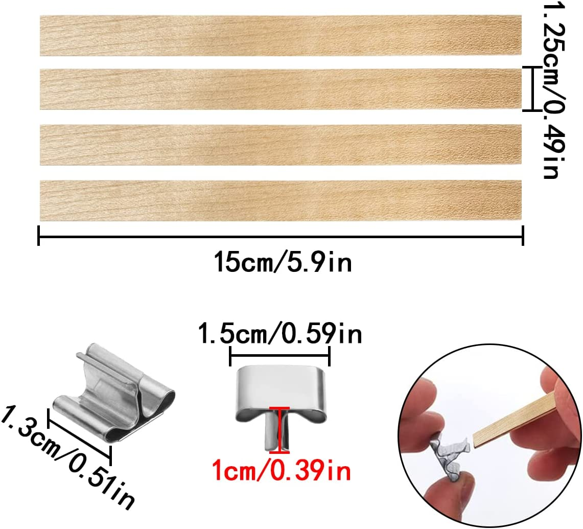 Wood Candle Wicks, 30 Pcs Natural Wooden Candle Wicks with Iron Stand for DIY Handmade Candles, Candle Craft(12.5 * 150Mm) image number 4
