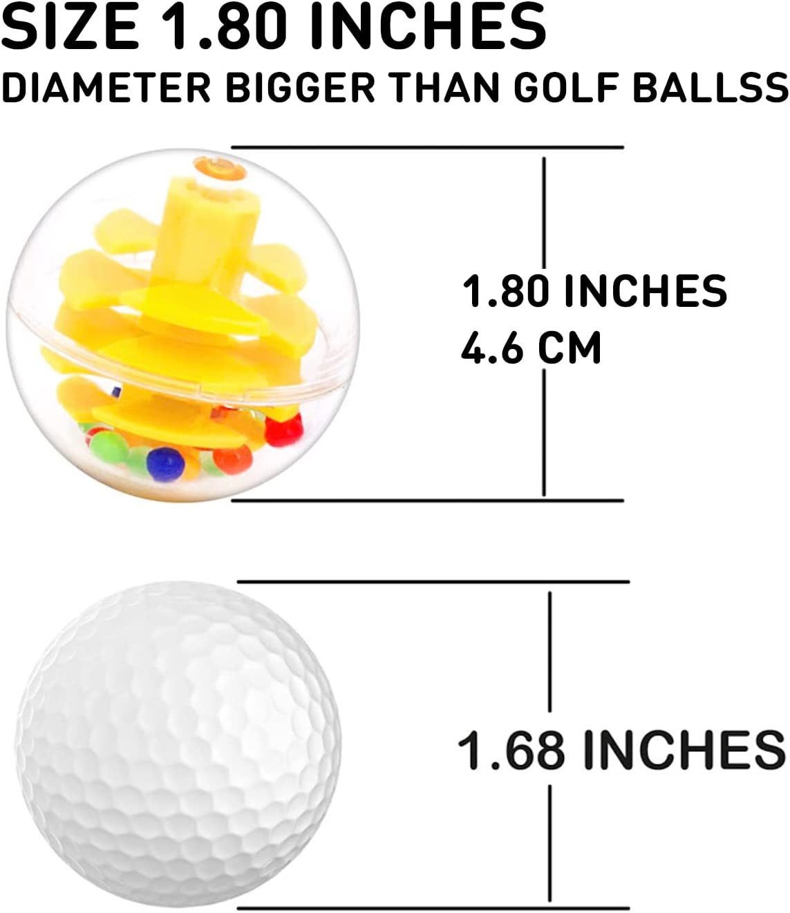 Weofferwhatyouwant 6 Rattle Balls for Ball Drop Toys &ndash; 1.8&rdquo; Clear Safe PC Plastic Replacement Balls for Toddlers, Sensory STEM Play, Baby Ball Ramp Add-On, Durable Activity Balls Ages 9M+ image number 5