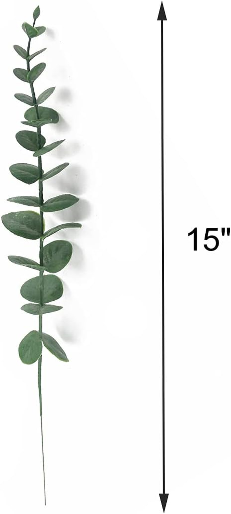 Tinsow 5 Pcs Real Touch Leaf Artificial Eucalyptus Stem Faux Eucalyptuses Wedding Bouquet Centerpiece Home Decor (Green) image number 1