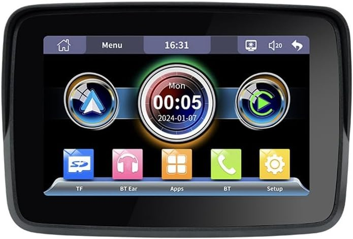 5 Inch Motorcycle Wireless Carplay Android Auto Portable Navigation GPS Screen Motorcycle Waterproof Display image number 2