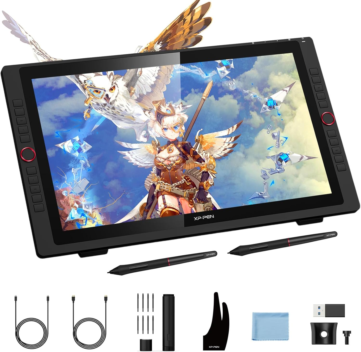 XP-PEN 22R Pro Drawing Monitor 21.5 Inch Pen Display Graphic Monitor IPS Monitor with Two Red Dial Wheels and 20 Express Keys Battery-Free Stylus Tilt Supported 88% NTSC (Adobe Rgb≧90%，Srgb≧120%) image number 6