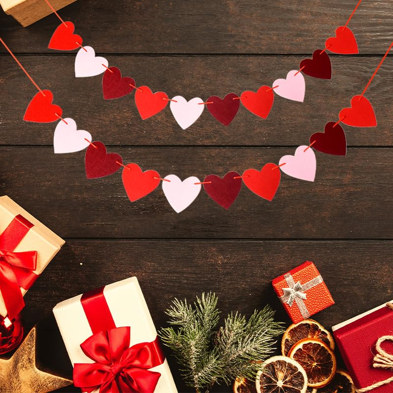 Valentines Day Decorations for the Home Bedroom Classroom Office Party Wedding Anniversary Valentines Day Banner Decorations Engagement Banners and Signs Hanging Heart Wedding Decor Banners image number 2