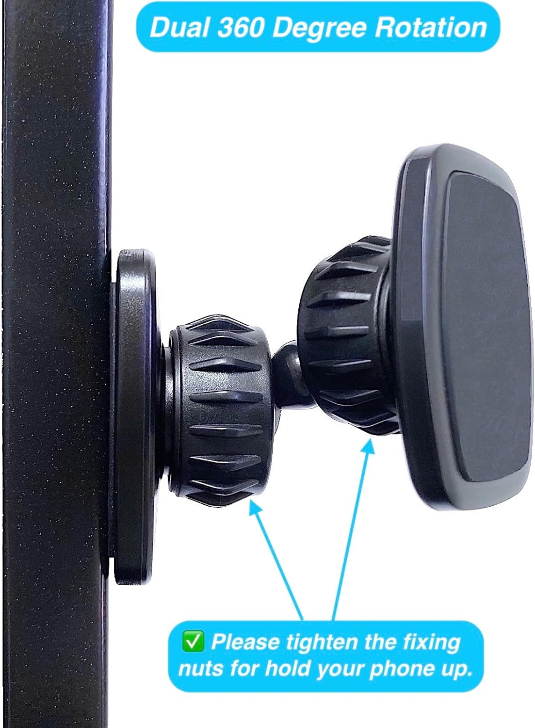 Magnetic Phone Mount Holder, [12 Super Magnets] Dual Gym Phone Holder, [Pocket Size] Double Sided for Gym Attach to Any Metal Surface Compatible with All Phones image number 2