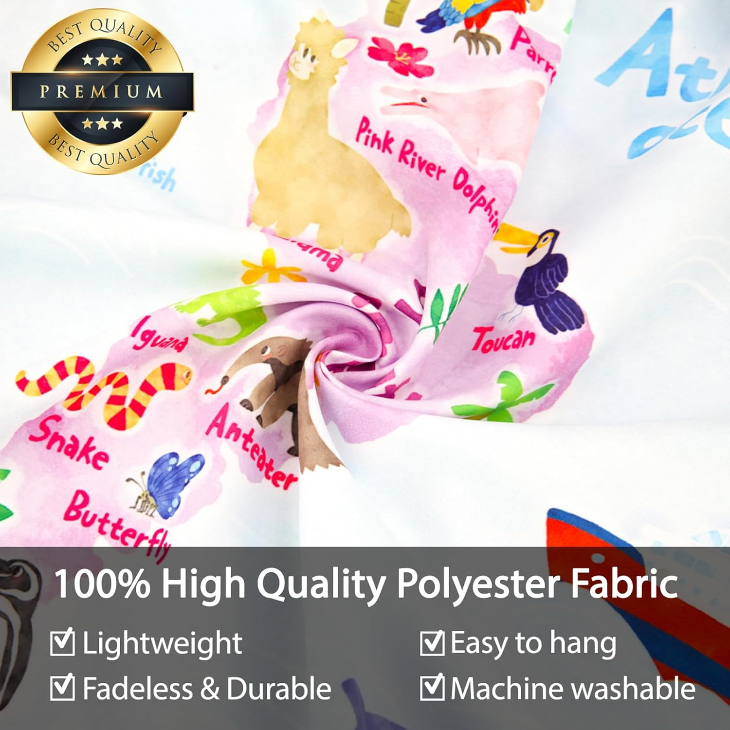 BASHOM TP-001 Animal World Tapestry Poster for Kids Educational Learning Wall Hanging for Bedroom Living Room Nursery Dorm Home Decor 60''X50''(150X130Cm)