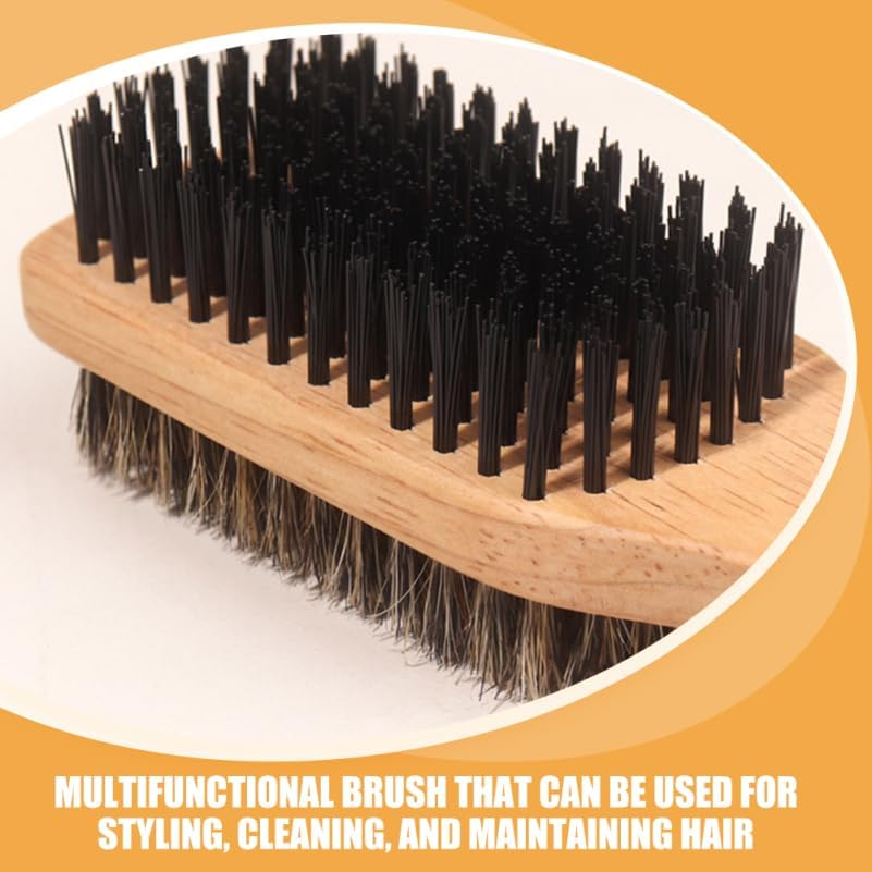 Boar Bristle Hair Brush 2Pcs Set Double-Sided Large and Small Styling Brushes for Men and Women Thinning Hair Detangling and Beard Grooming Hairbrush image number 3