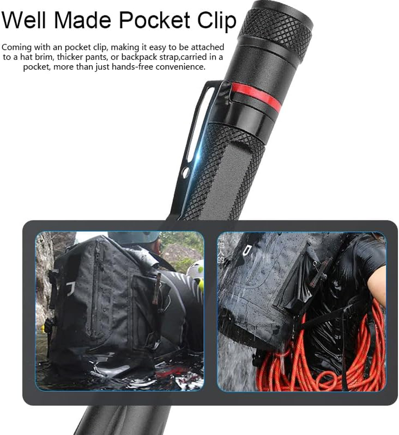LED Pocket Pen Light Flashlight Small Mini Flashlights Handheld Pen Lights Penlight with Clip for Camping, Home, Outdoor, Inspection, Emergency Use (12 Pieces 5.1 Inches) image number 4