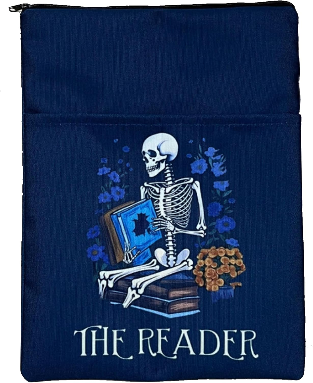 Bookworm Gift Tarot Card Book Cover the Reader Book Sleeve Pouch for Bookish (The Reader Navy, Medium) - The Reader New Black image number 4