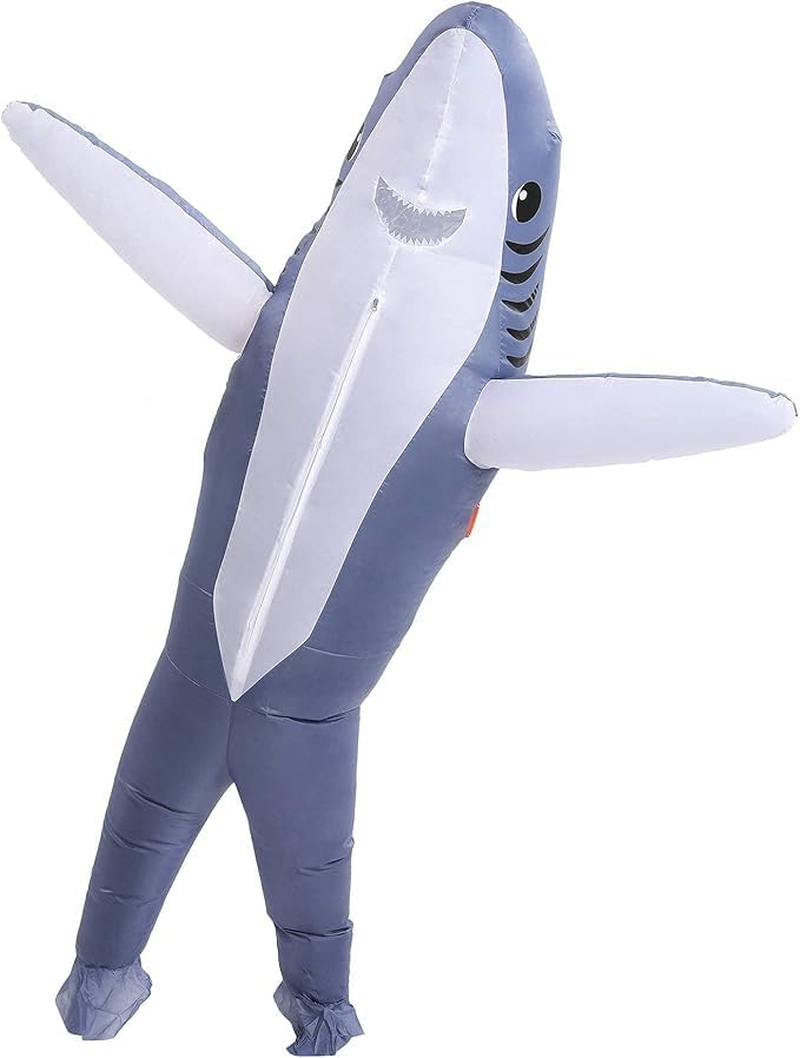 Inflatable Shark Costume Air Blow up Jumpsuit Fancy Dress Funny Carcharias Suit for Cosplay Party