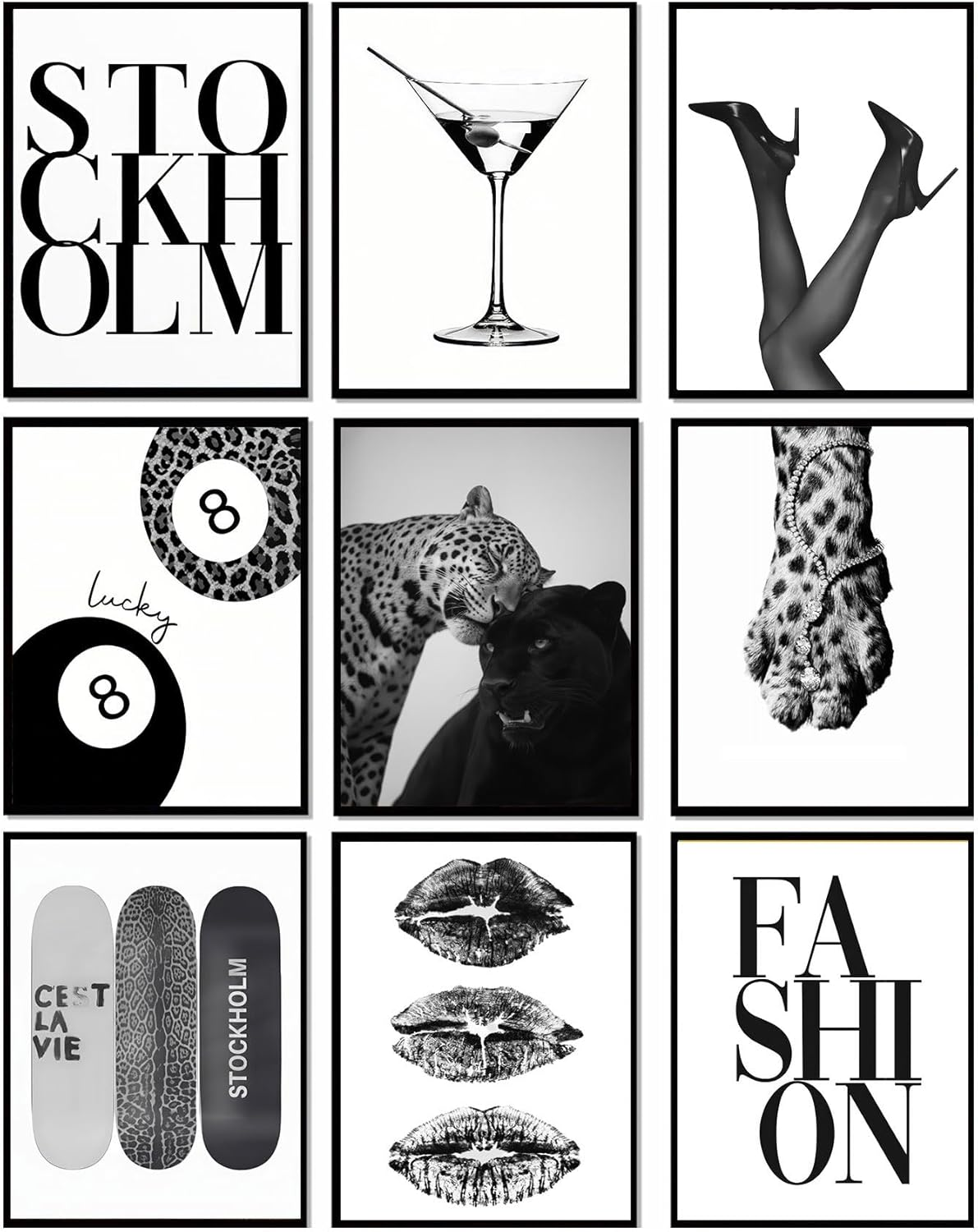 LOARTVE 9Pcs Preppy Travel Wall Art Prints Colorful Abstract Aesthetic Room Decor Pictures Trendy Canvas Posters for Teen Girls Bedroom Apartment College Dorm Decoration, Unframed