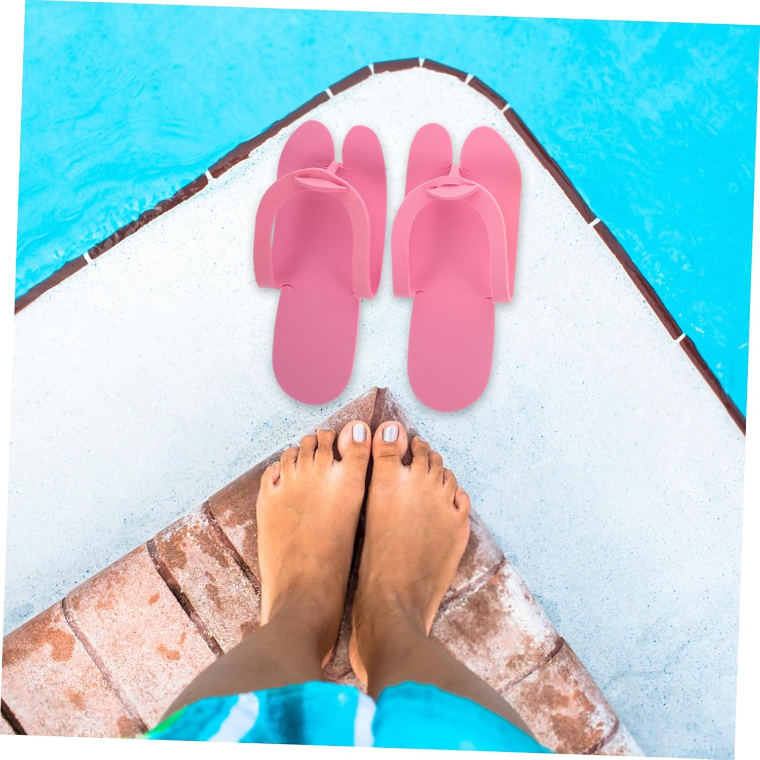 VICASKY 10Pcs Slip Slippers for Hotel Spa Guest Use Disposable Beach Slippers Comfortable Design for Home Living