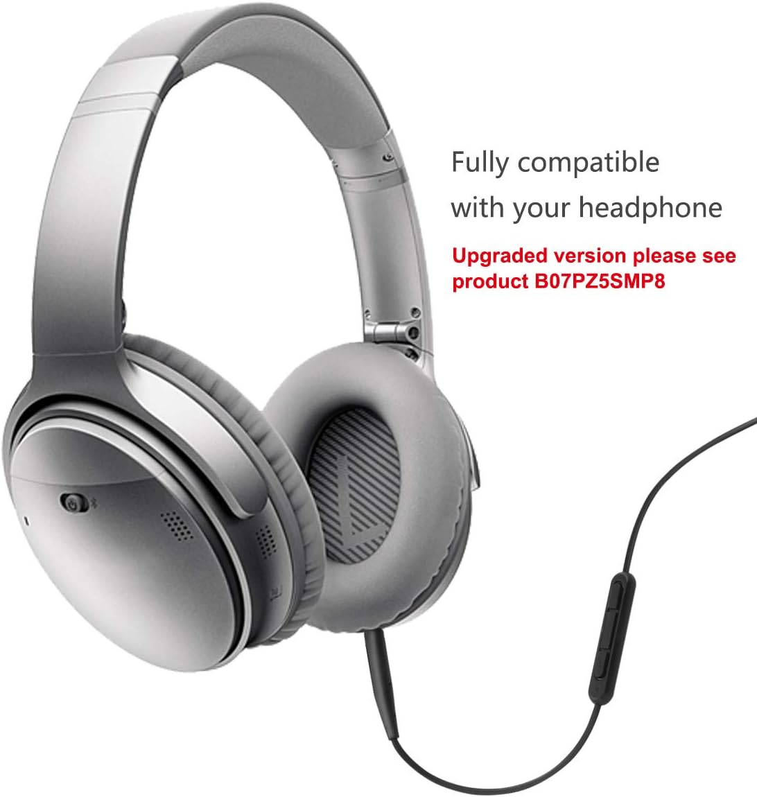 LANMU Replacement Cable for Bose On-Ear 2/Oe2/Oe2I/Qc25/Qc35/Soundlink/Soundtrue Headphones, Headphone Replacement Audio Cable with Mic & Remote Only Compatible with Iphone (With Mic) image number 2