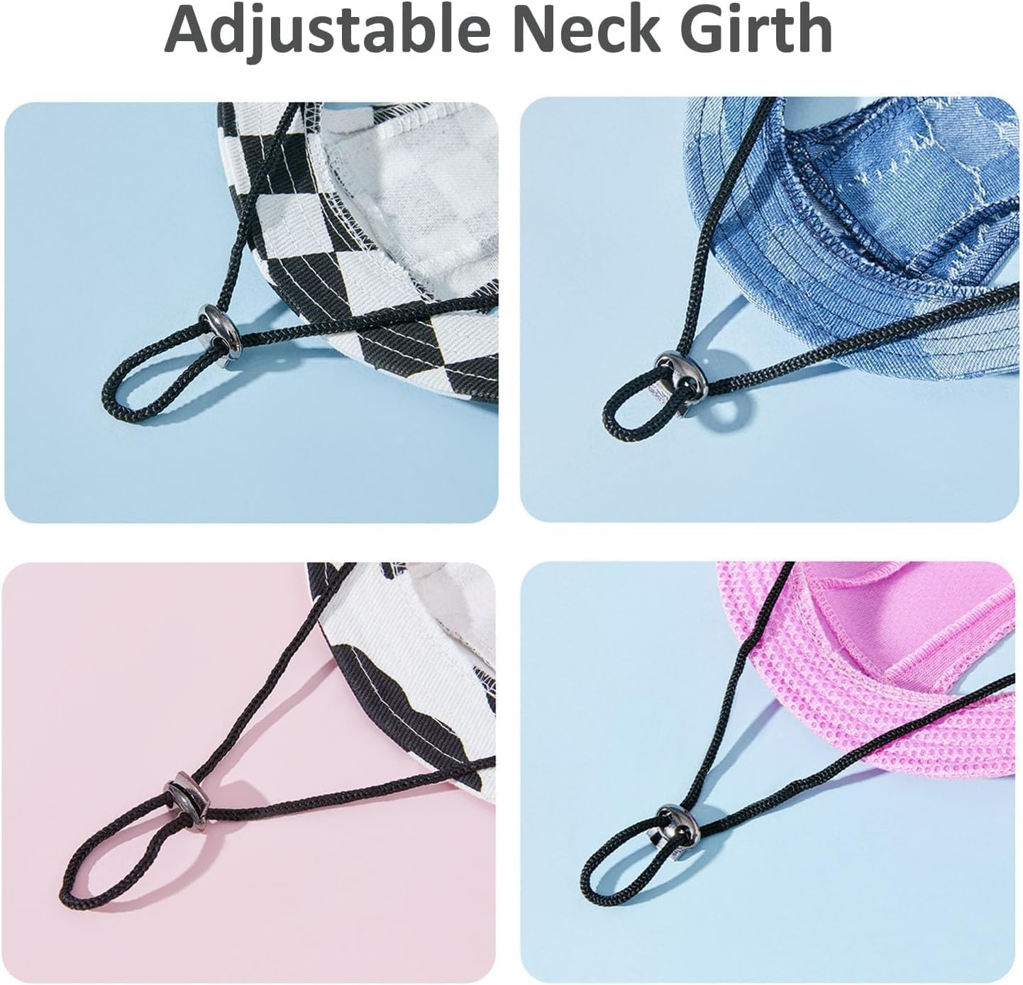 Dog Dog Hats, Dog round Cap with Ear Hole, Adjustable Outdoor Travel Sun Protection Sport Hat for Cat Small Medium Dogs (Dark Blue, M) image number 3