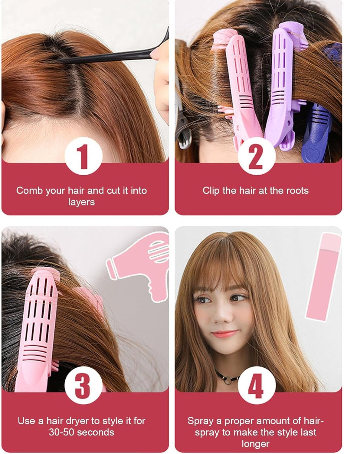 Volumizing Hair,Curly Hair Root Lifting 10 - Root for Hair Volume, Hair Volumizing Rollers, Instant Hair Volumizing for Women image number 5