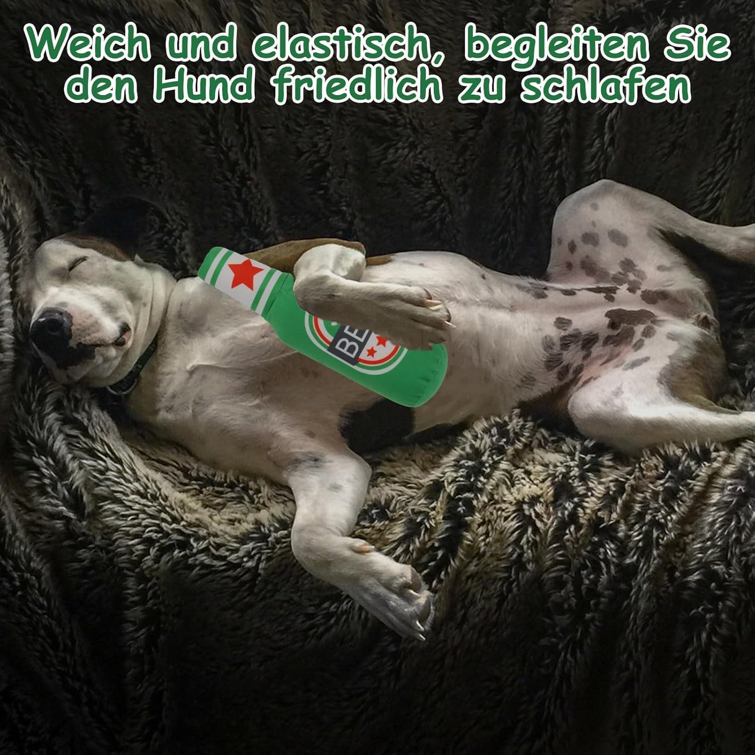 2 Pieces Soft Beer Bottle Plush Dog Squeaky Toy - Dog Chew Squeaky Toy for Small, Medium, and Large Dogs image number 2