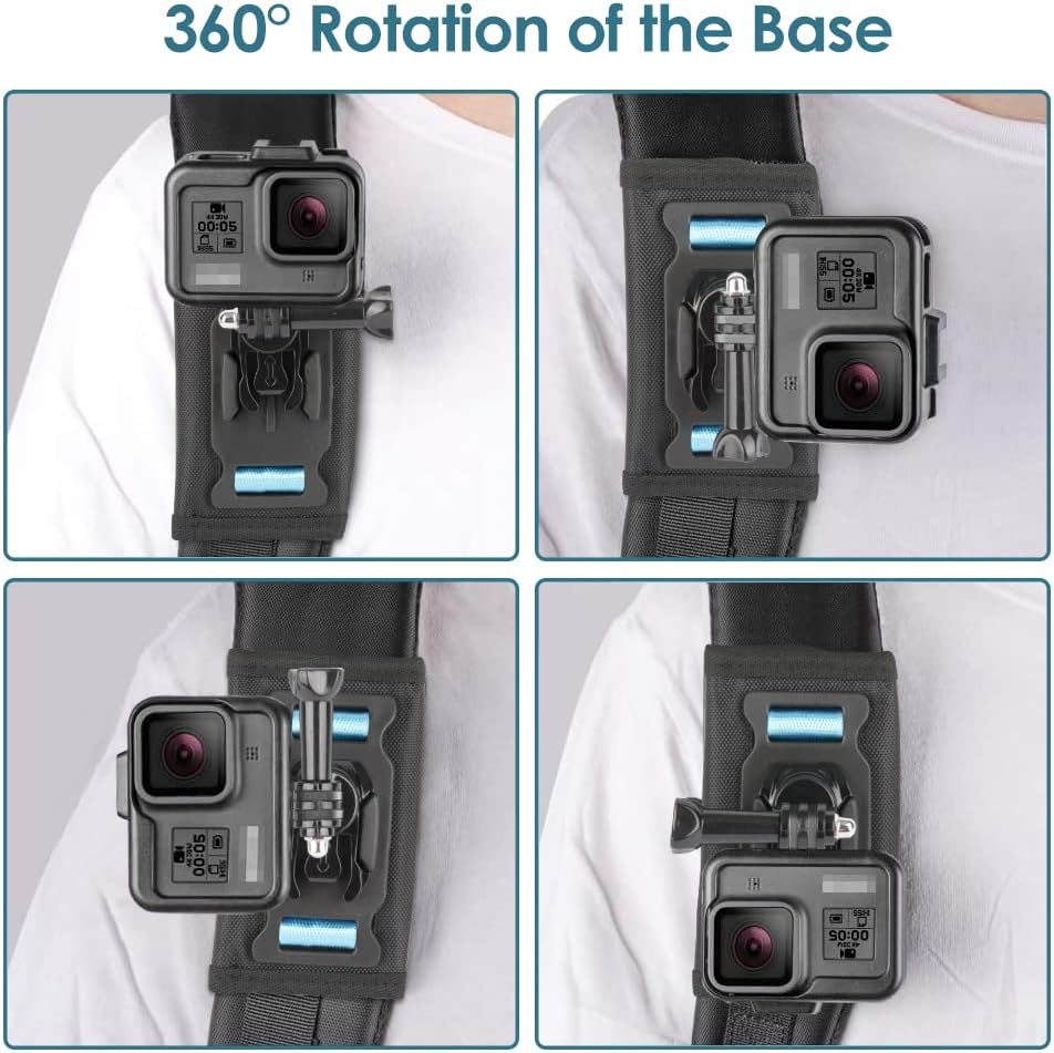 WOTOW Backpack Shoulder Strap Mount with 360&deg; Rotating J Hook Mount and Adjustable Pad Gopro Mount Compatible with Gopro Hero 9 8 7 6 5 4 3+ DJI OSMO Action Insta 360 ONE R and Most Action Cameras image number 5