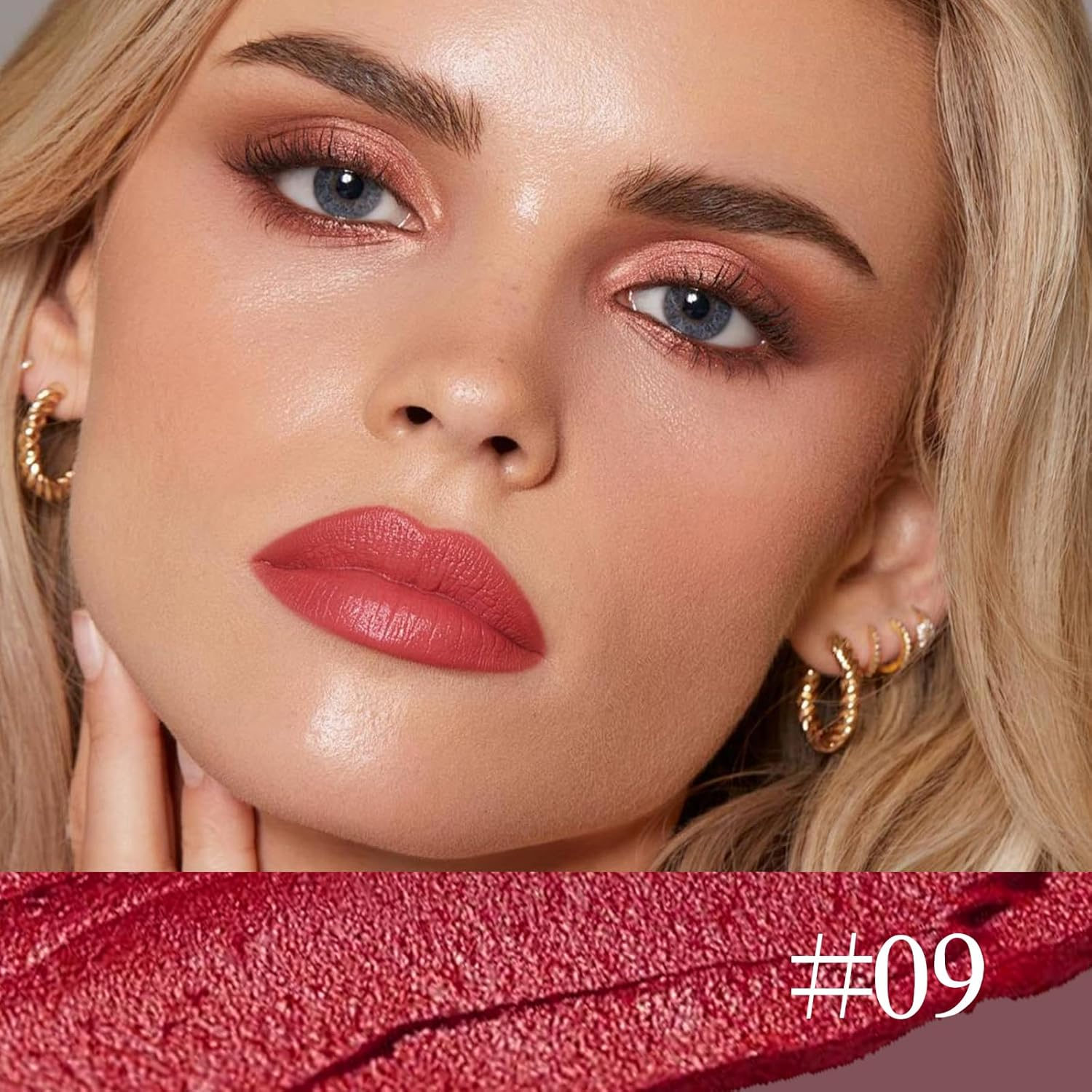 Matte Lip Liner Pencil,Highly Pigmented Retractable Lip Crayon,All Day Wear Nude Lipstick with Sharpener,Waterproof Brown Lipliner image number 4